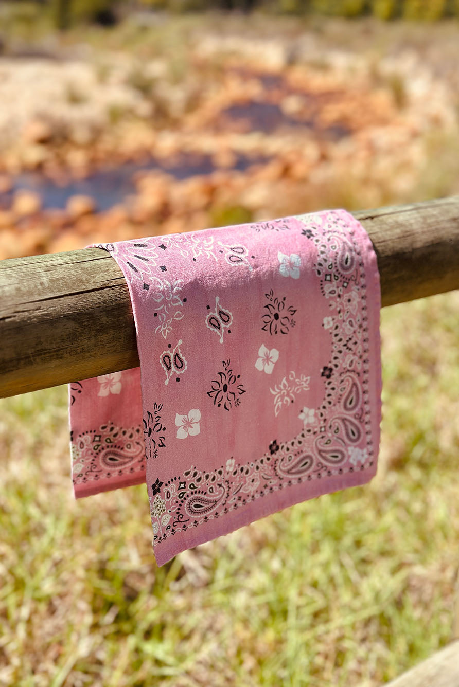 'Bandana' Linen Napkin in Rose Pink, 50x50cm