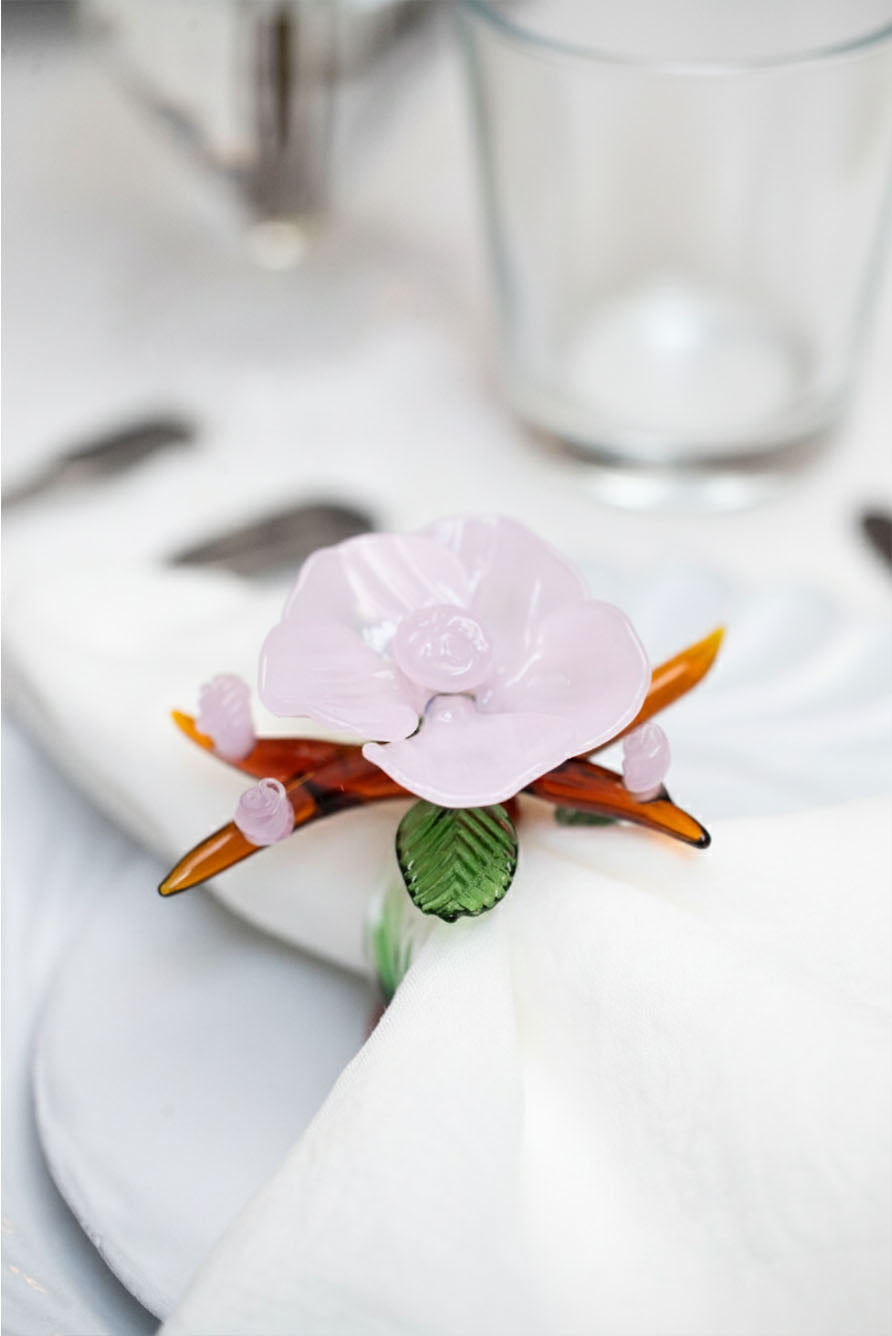 S&B x Casarialto 'Blossom in Full Bloom' Handblown Glass Napkin Ring