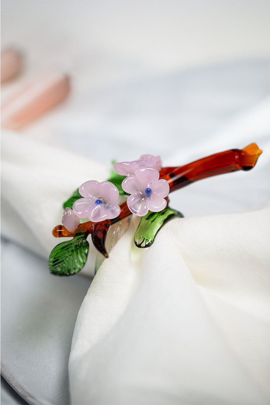 S&B x Casarialto 'Blossom' Handblown Glass Napkin Ring