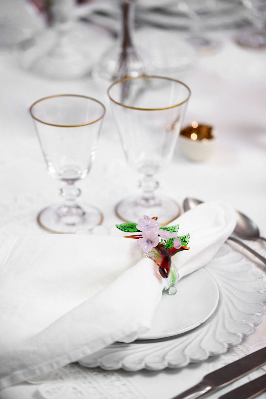 S&B x Casarialto 'Blossom' Handblown Glass Napkin Ring