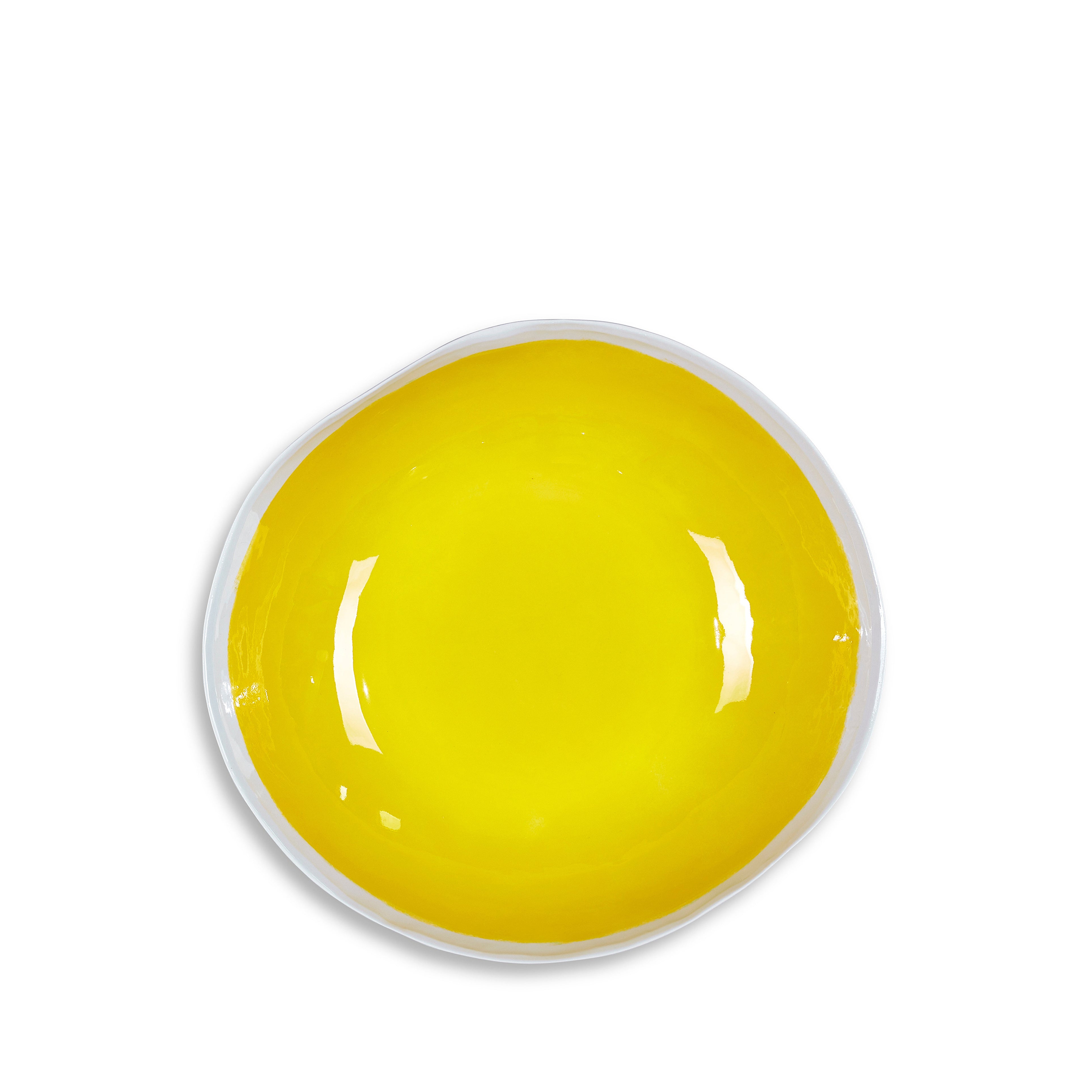Summerill & Bishop Handmade 43cm Porcelain Extra Large Salad Bowl with Yellow Glaze