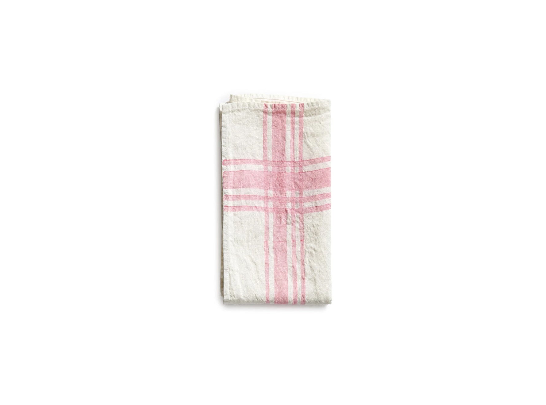 Stripe Linen Tea Towel in Rose Pink, 55x70cm