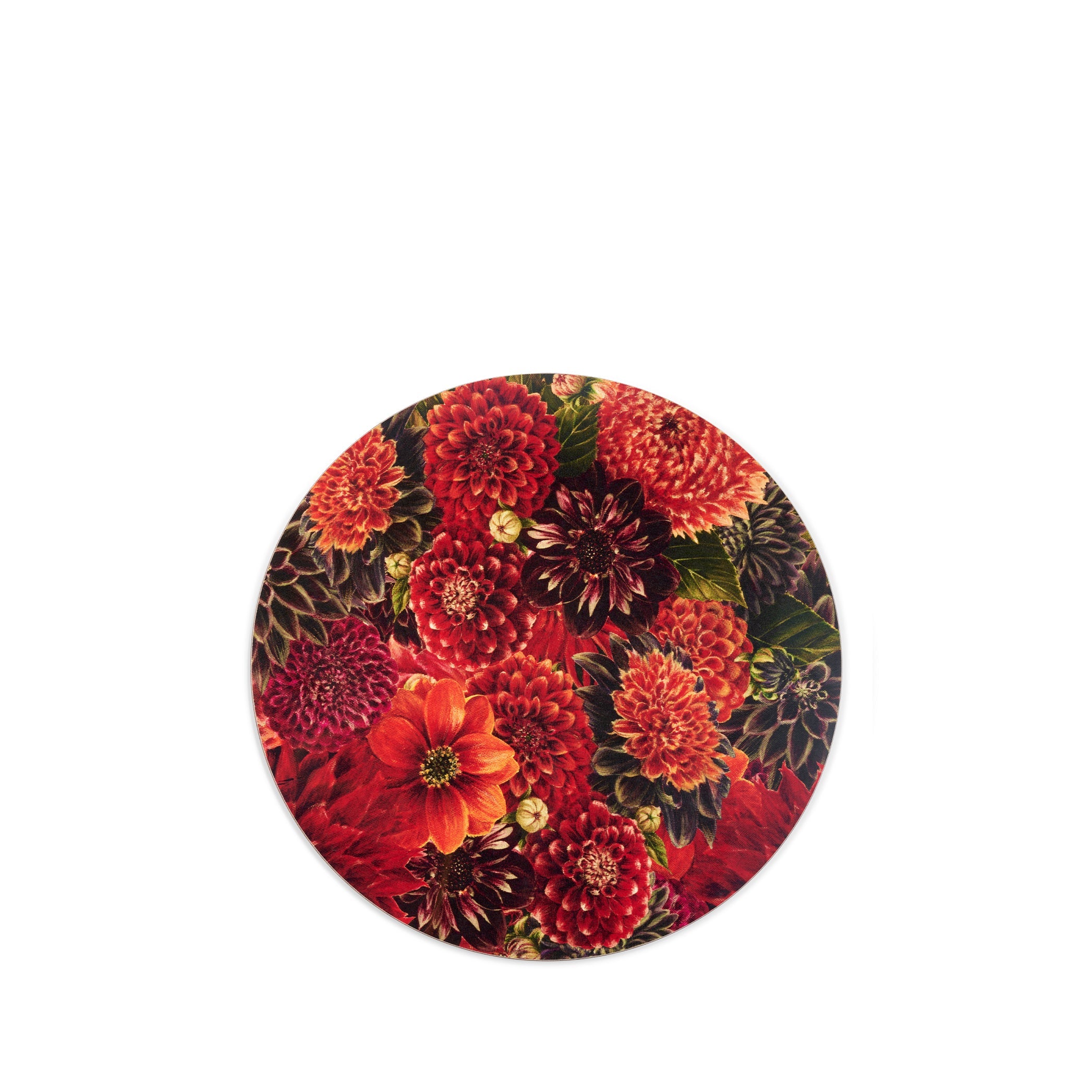 Dahlia 'Bouquet' Round Cork-Backed Placemat in Multicolour