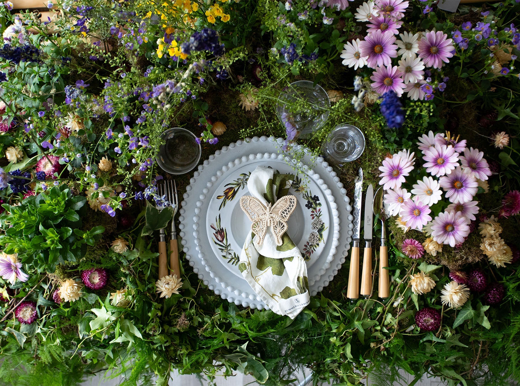 Handwoven Butterfly Napkin Ring in Natural