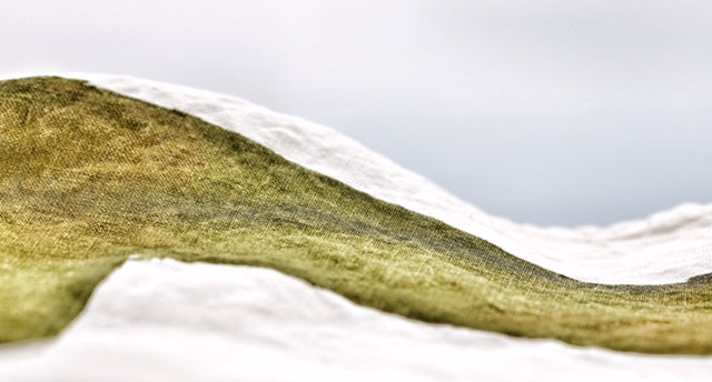 Cornice Linen Napkin in Avocado Green, 50x50cm