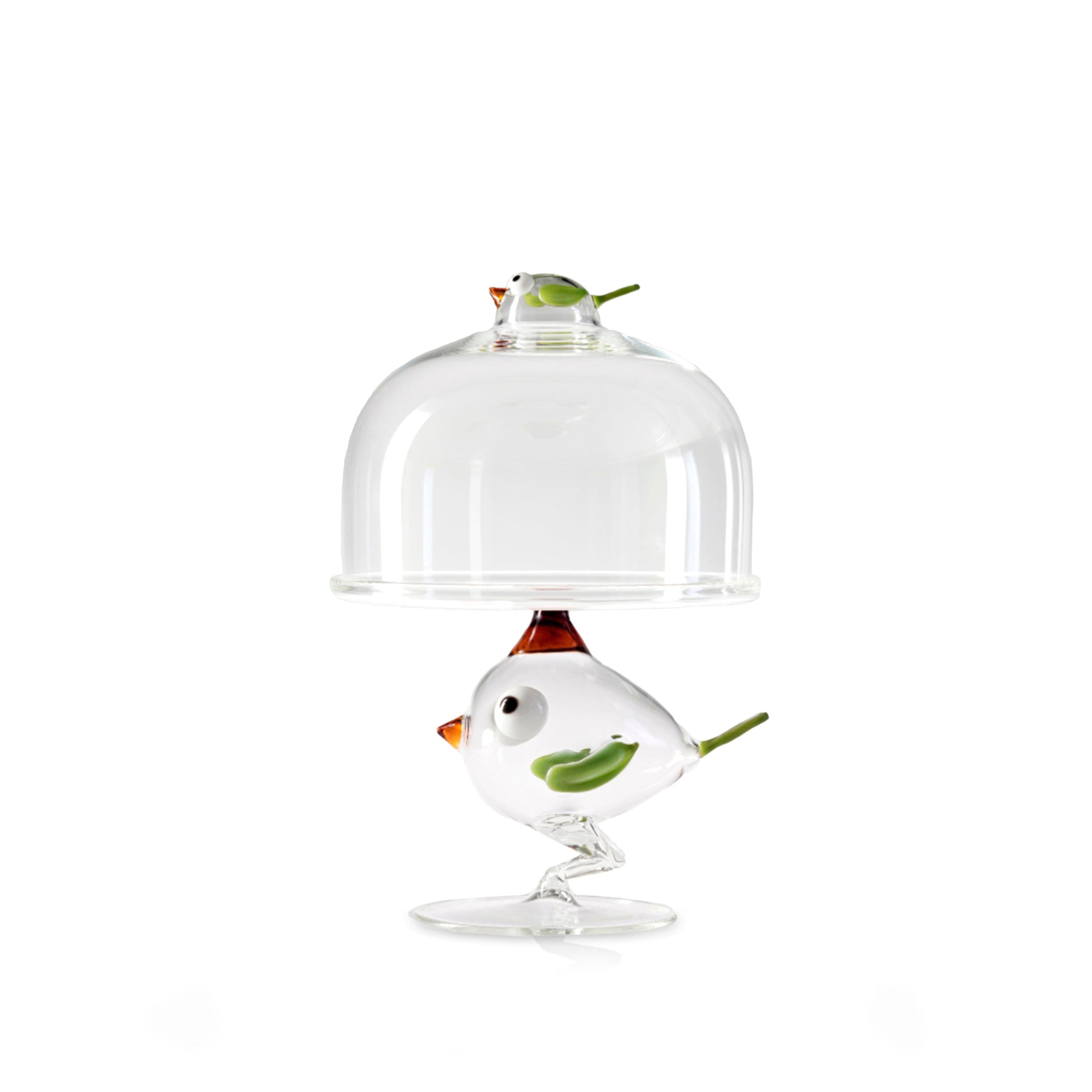 Handblown Glass Chick Cake Stand, 30cm