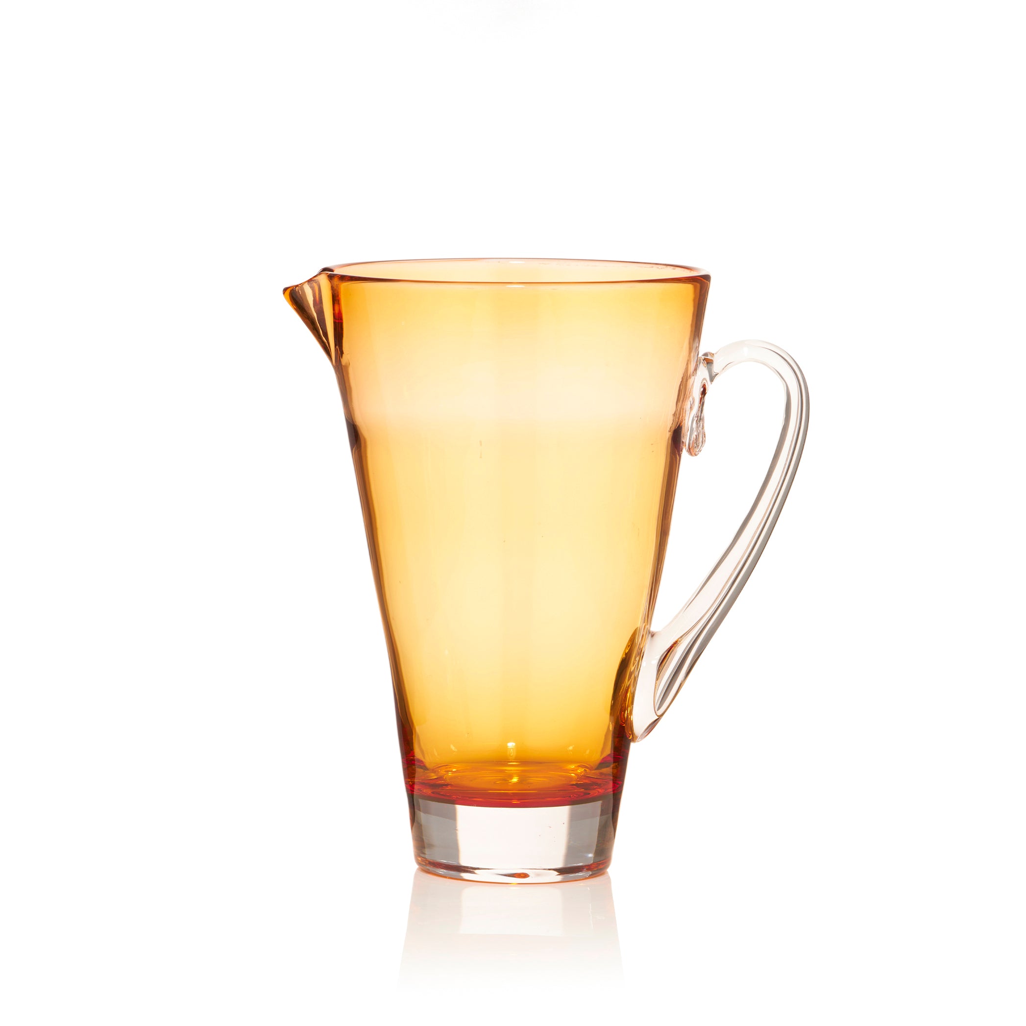 Handblown Glass 'Clair' Jug in Tangerine, 23cm