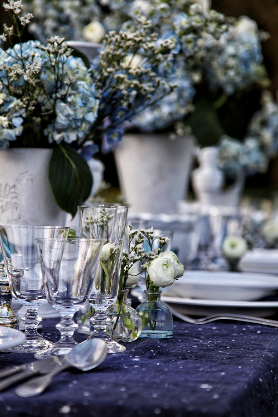 Constellation Linen Tablecloth in Cosmic Blue
