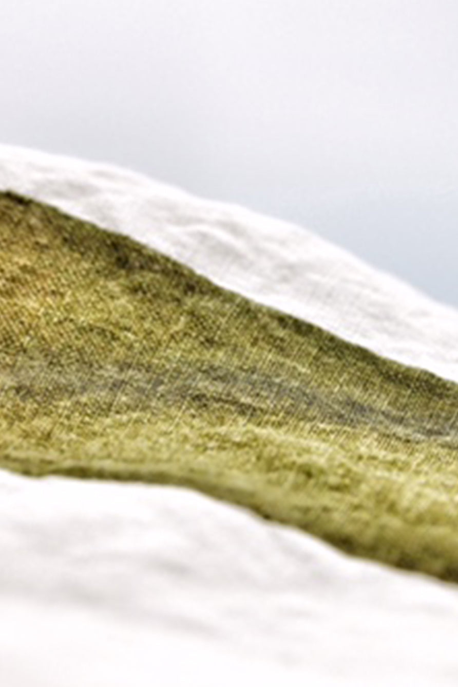 'Cornice' Linen Tablecloth in Avocado Green