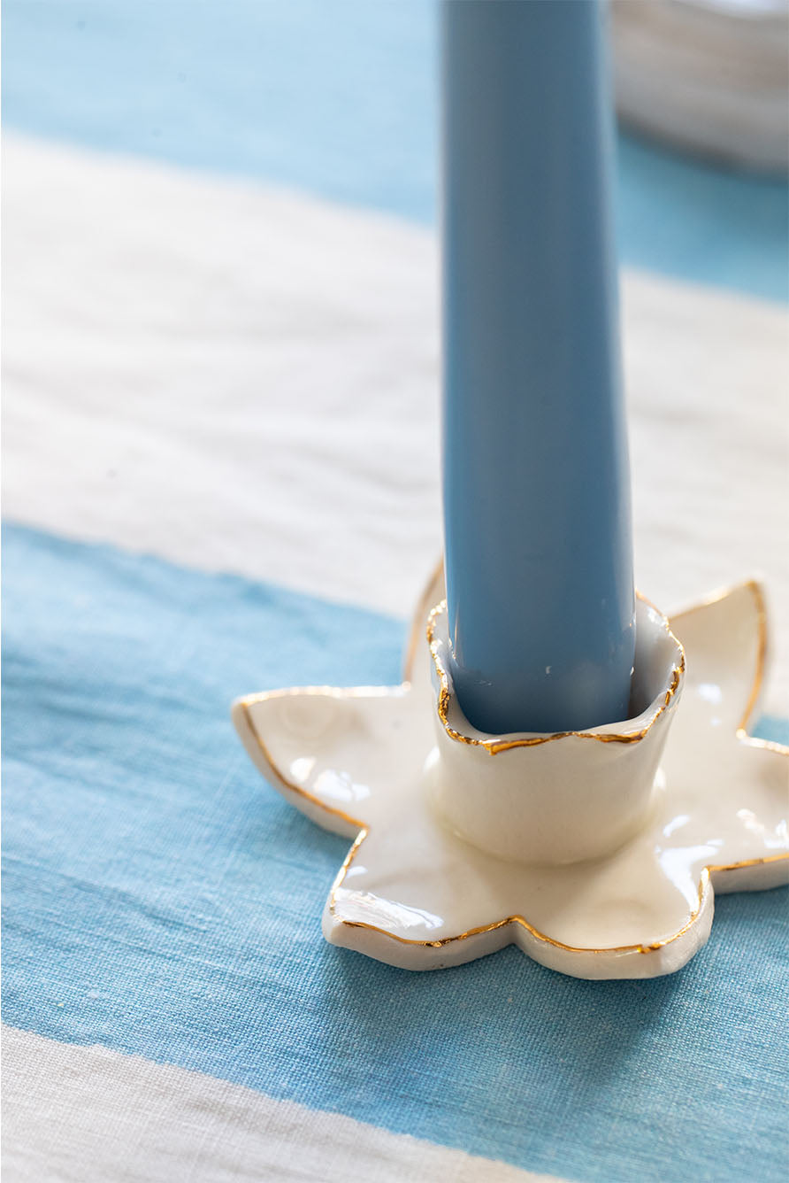 HB Daffodil Candle Holder with Gold Rim, 6cm