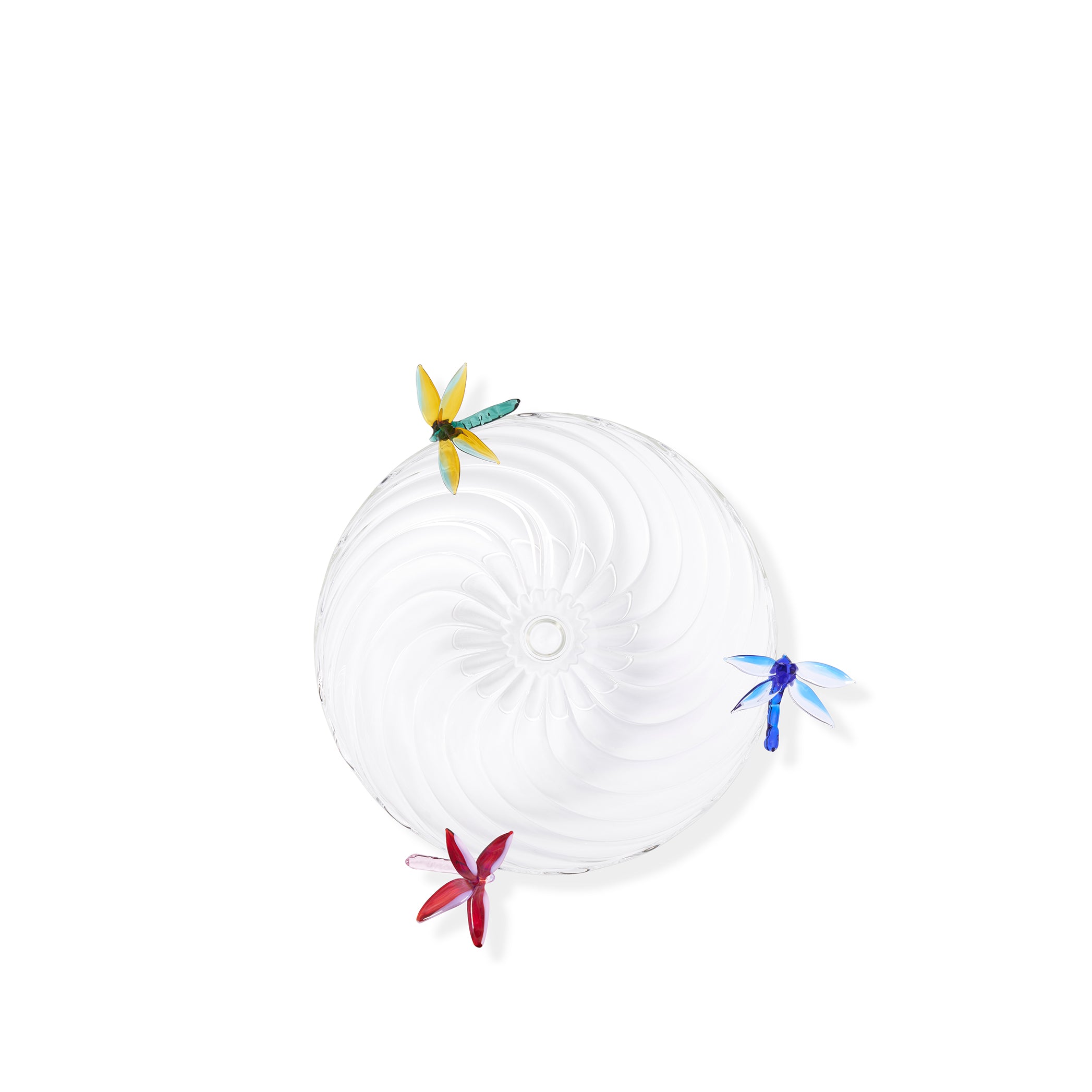 S&B Exclusive Handblown Glass Dragonflies Fruit Platter