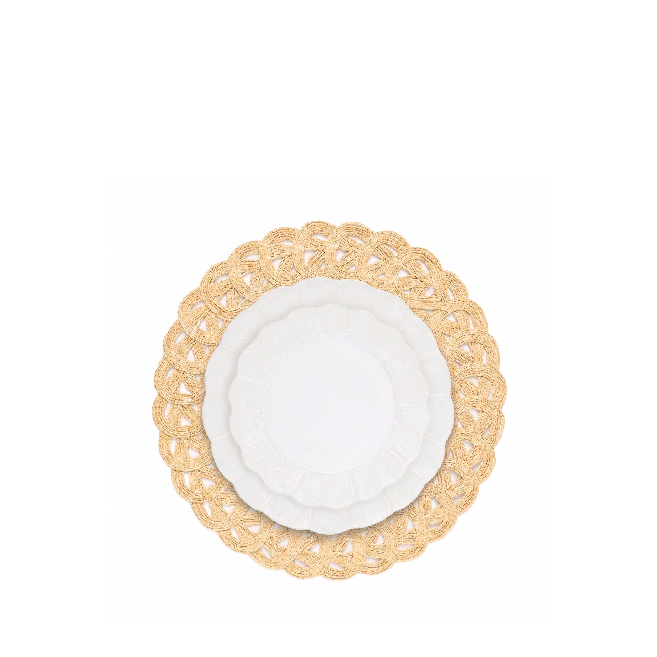 'Elia' Handwoven Straw Effect Placemat in Natural, 40cm