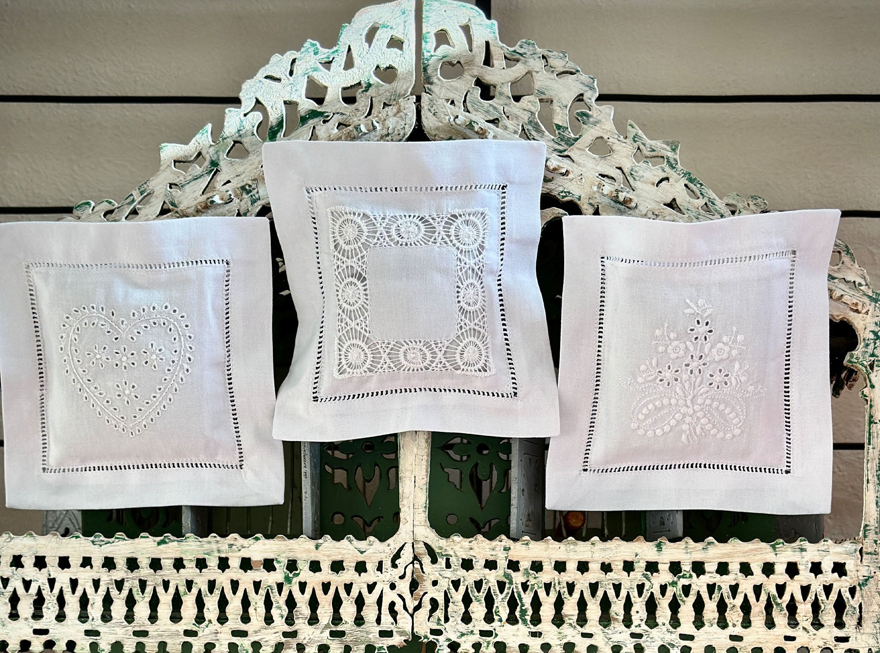Embroidered Square Lace Cotton Lavender Sachet