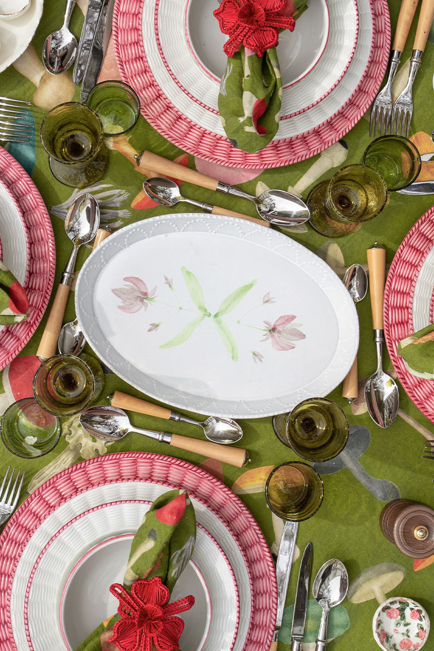 Exclusive Light Pink Cyclamen 'Bloom' Platter, 22cm x 32cm