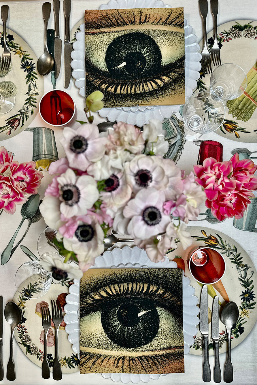 S&B x John Derian 'Eye' Linen Napkin, 50x50cm
