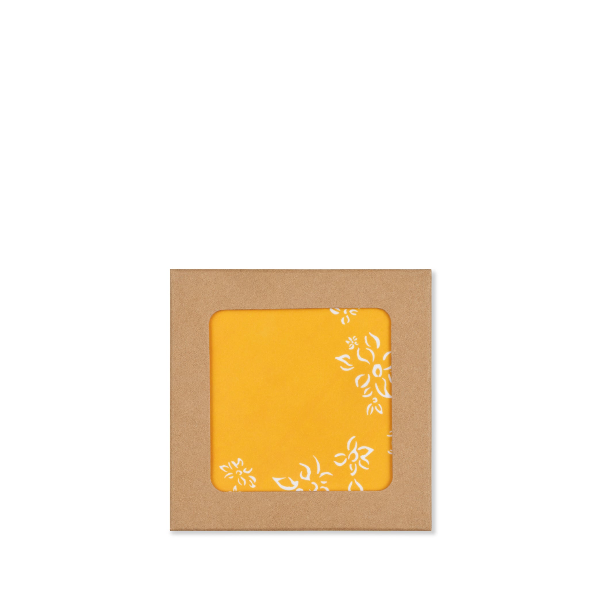 Set of Six Falling Flower Cork-Backed Coasters in Lemon Yellow