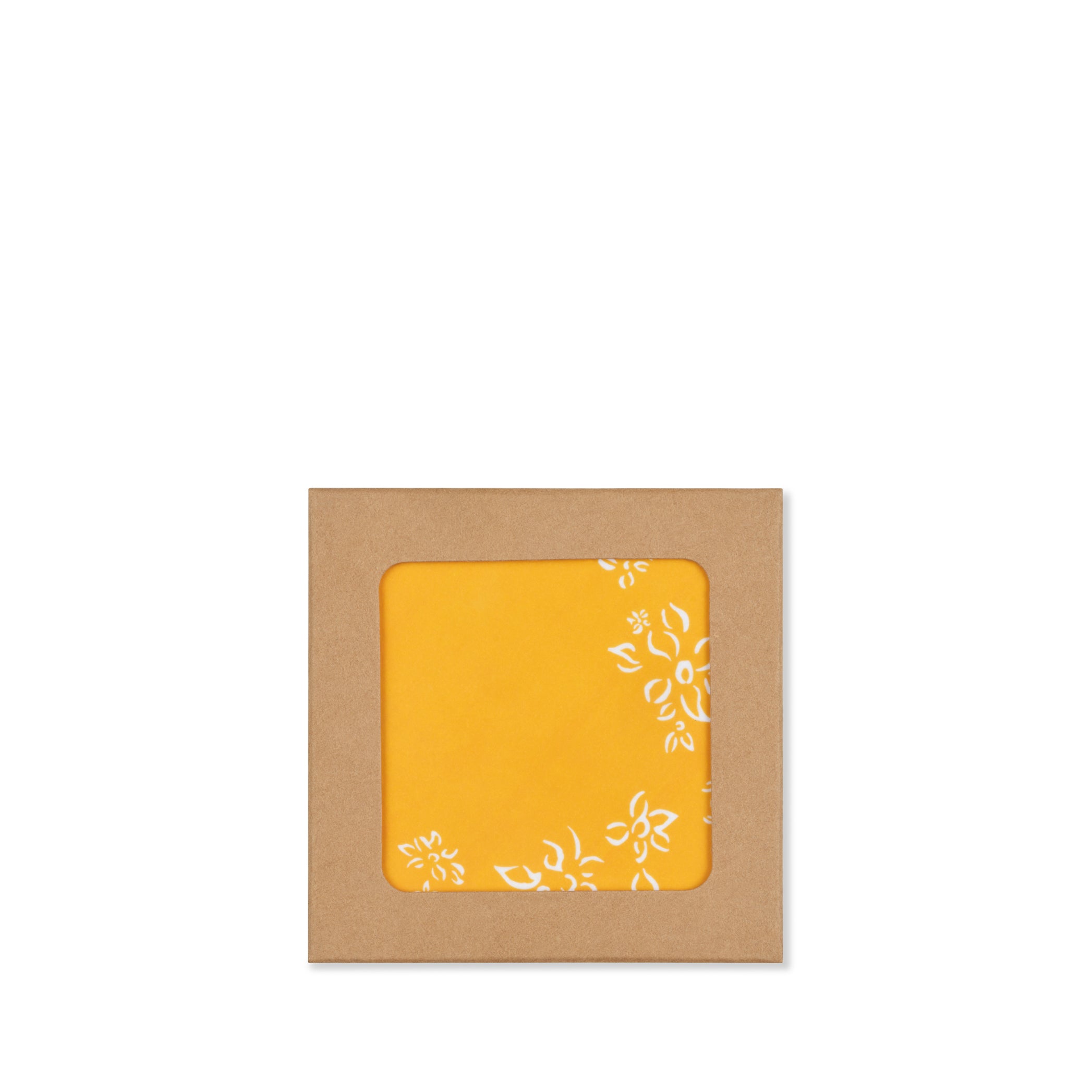 Set of 6 Falling Flower Cork-Backed Coasters in Lemon Yellow