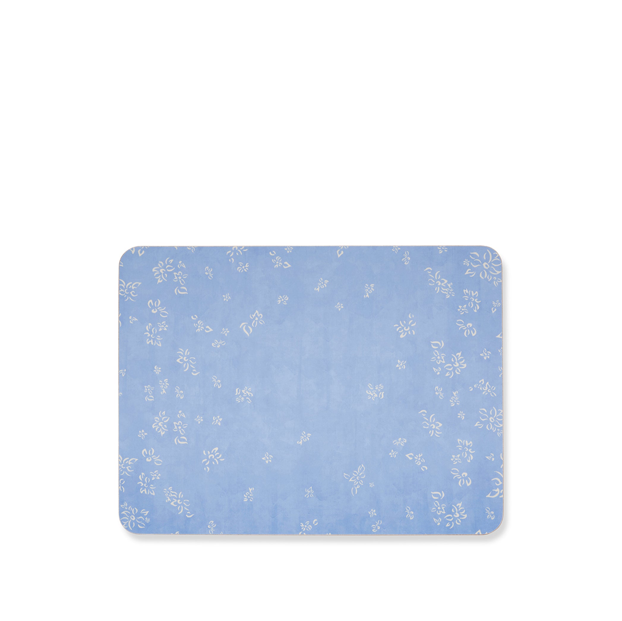 Falling Flower Cork-Backed Placemat in Pale Blue