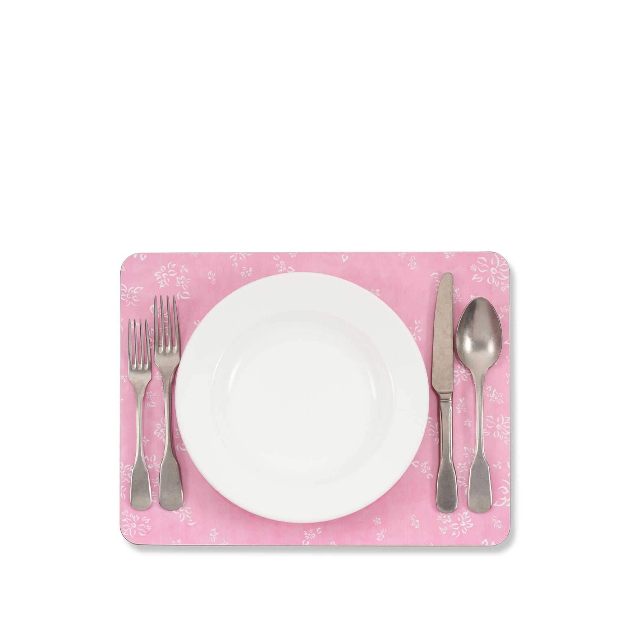 Falling Flower Cork-Backed Placemat in Pale Pink, 29 x 38cm
