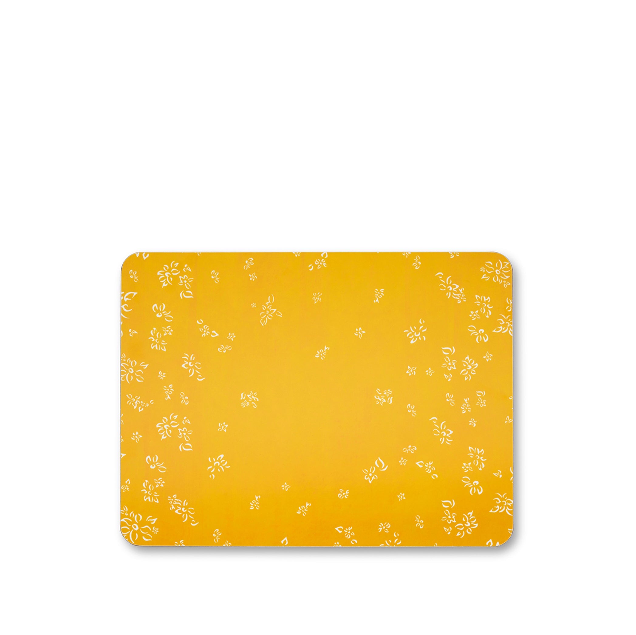 Falling Flower Cork-Backed Placemat in Lemon Yellow