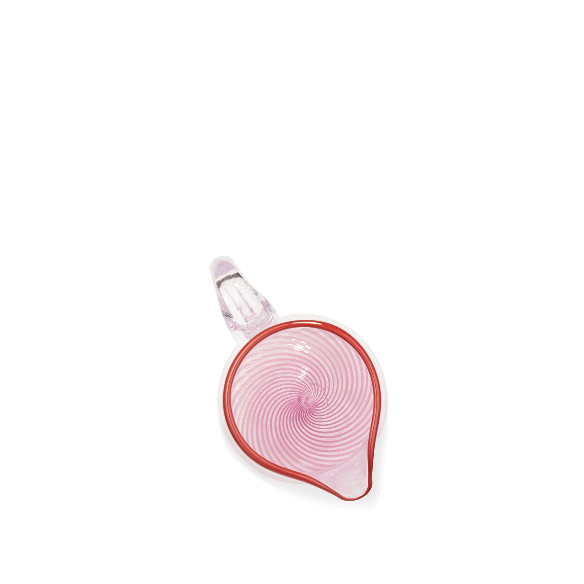 Handblown Pink Filigrana Jug, 22cm