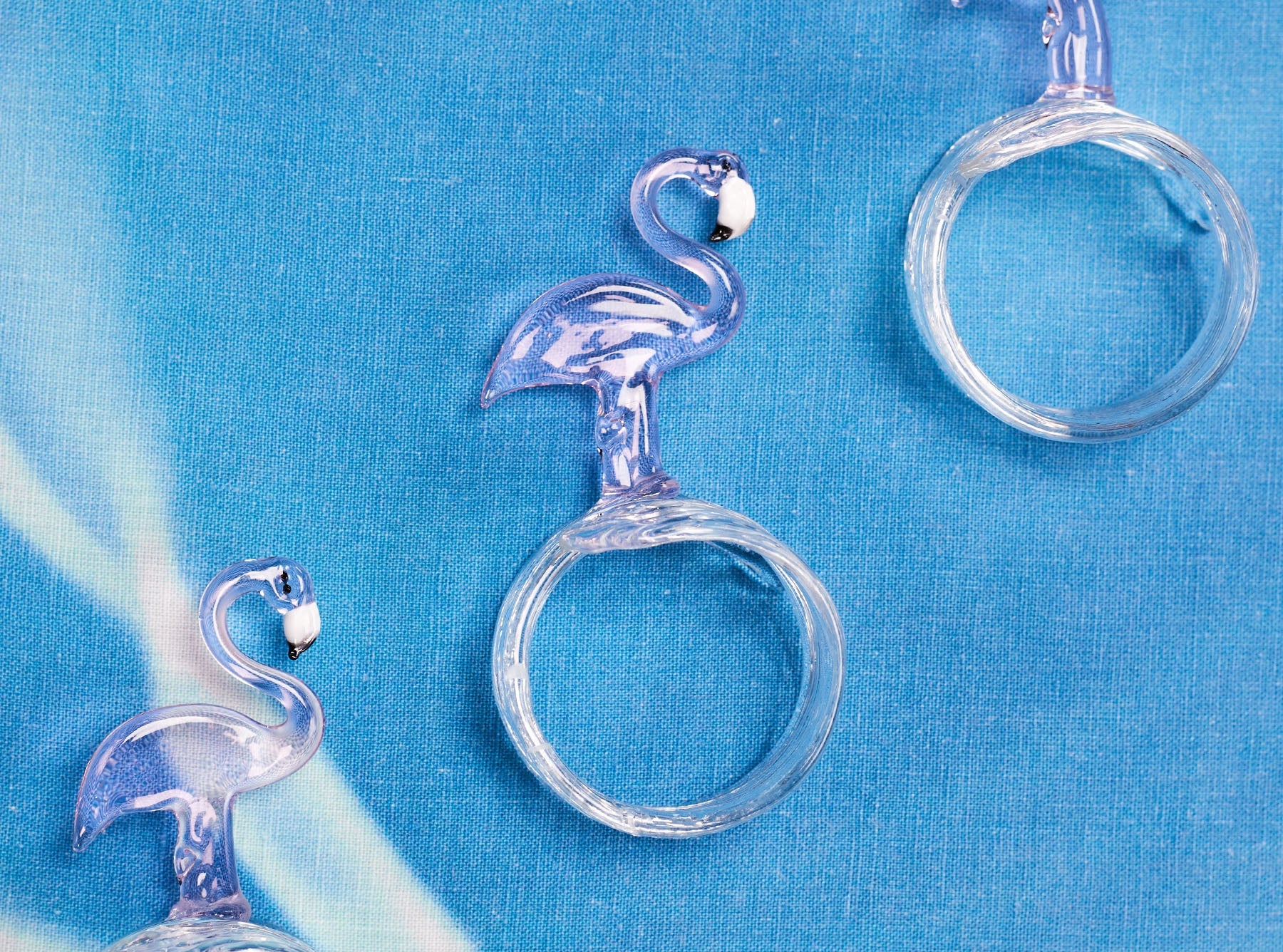 Handblown Glass Flamingo Napkin Ring