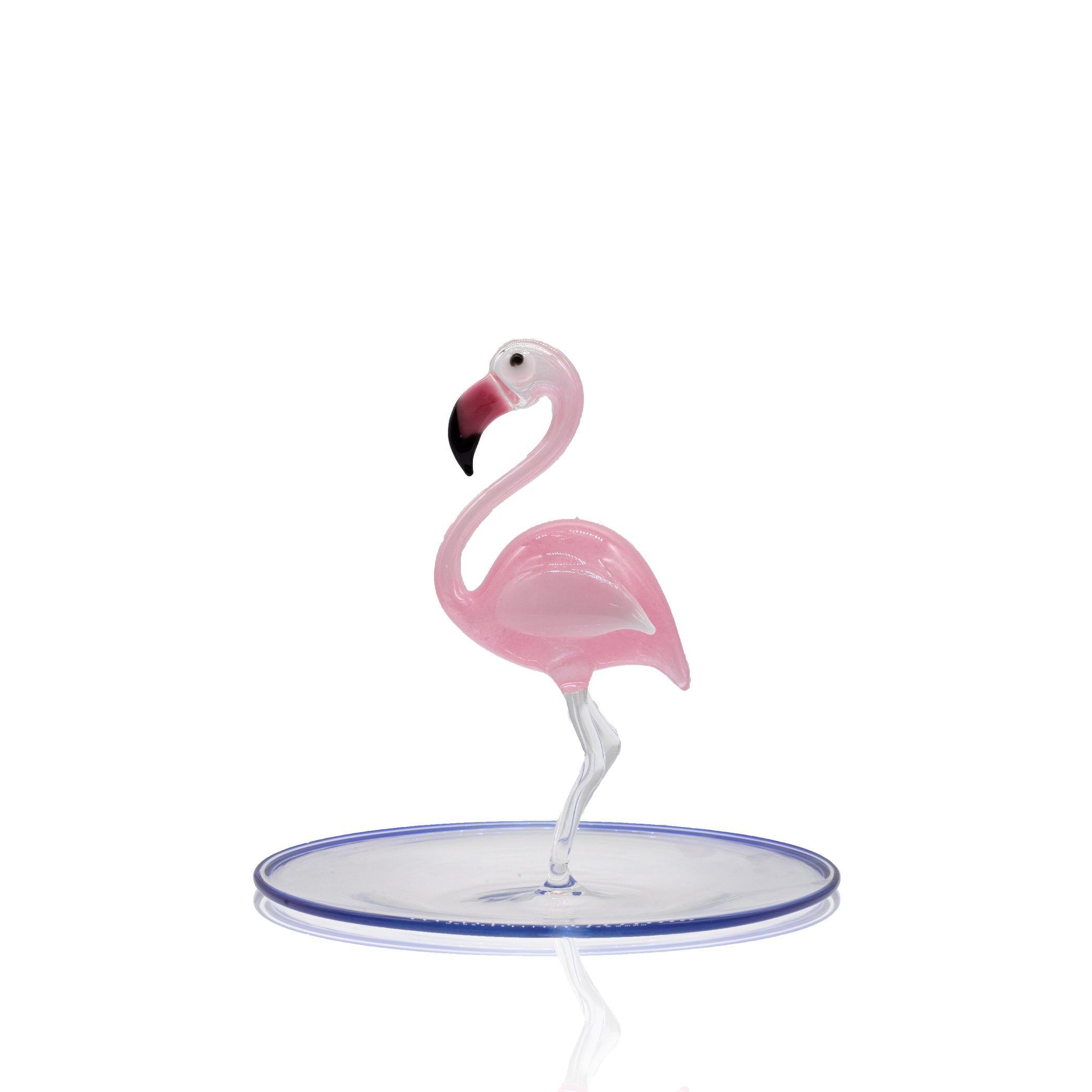 Handblown Glass Flamingo Small Platter, 21cm