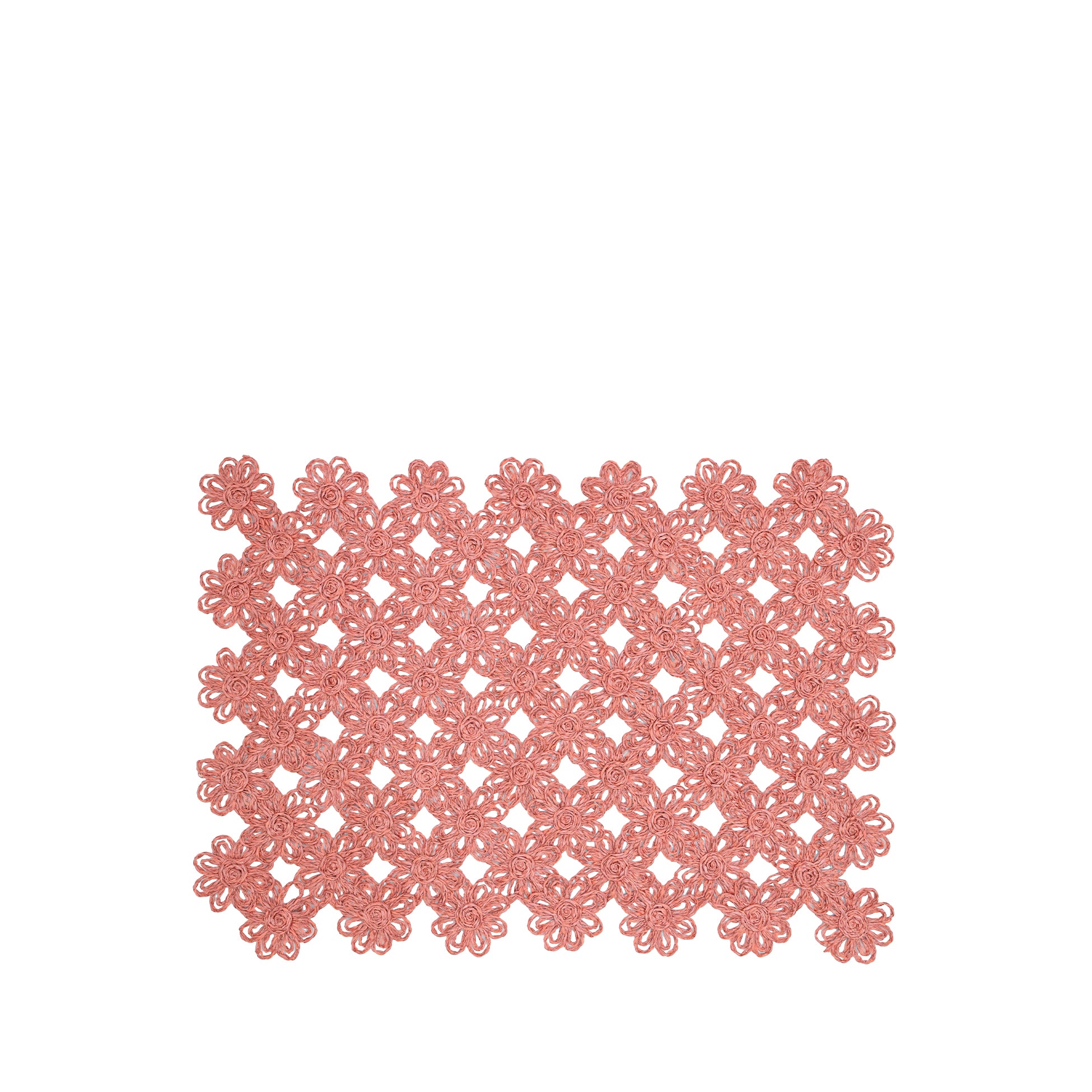 'Flora' Handwoven Flower Pink Straw Effect Placemat, 35 x 50cm