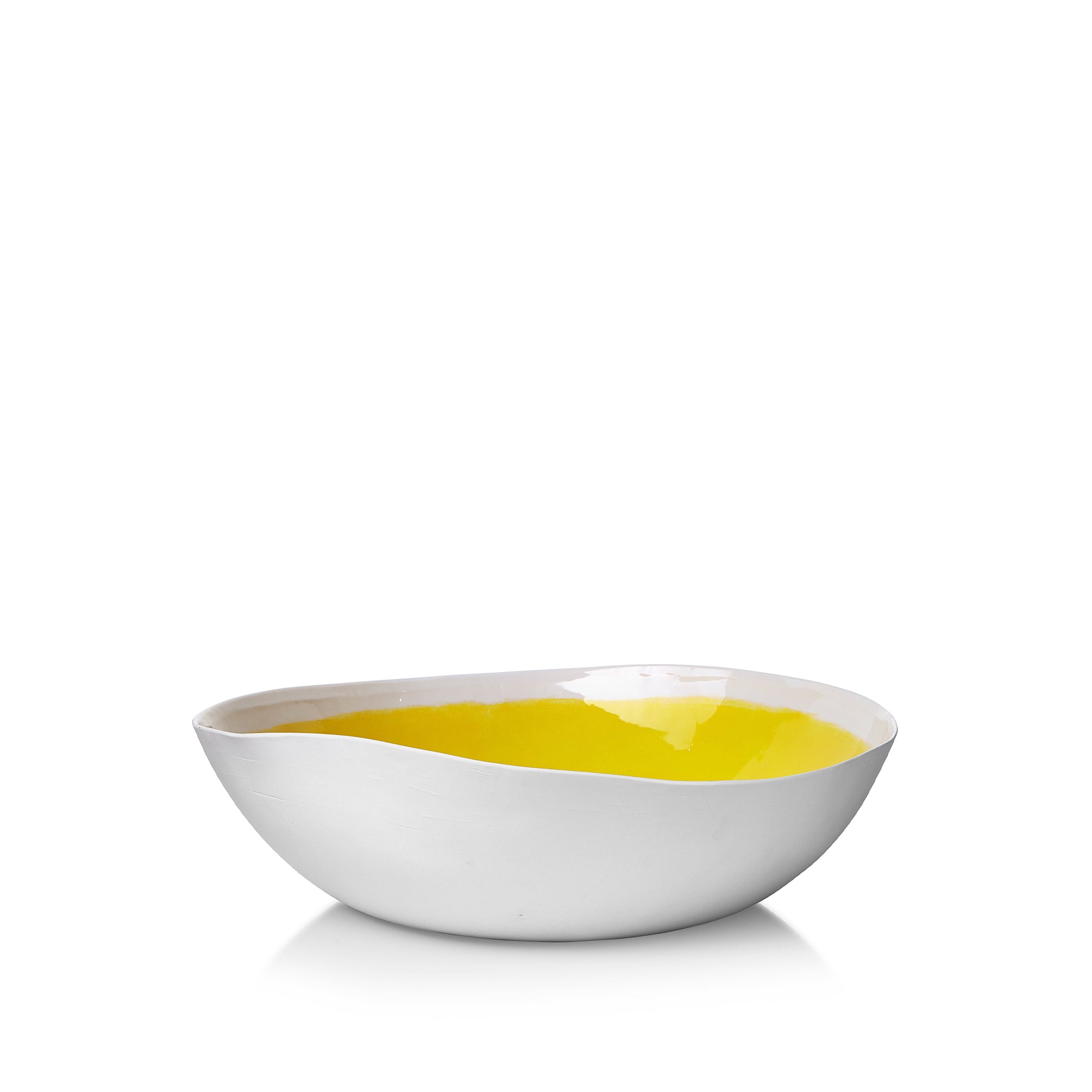 Summerill & Bishop Handmade 43cm Porcelain Extra Large Salad Bowl with Yellow Glaze
