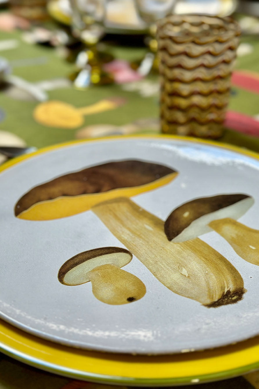 Bolet Rude Mushroom Dinner Plate by Astier de Villatte, 26.5cm