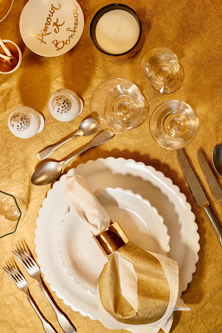 'Full Field' Linen Tablecloth in Gold