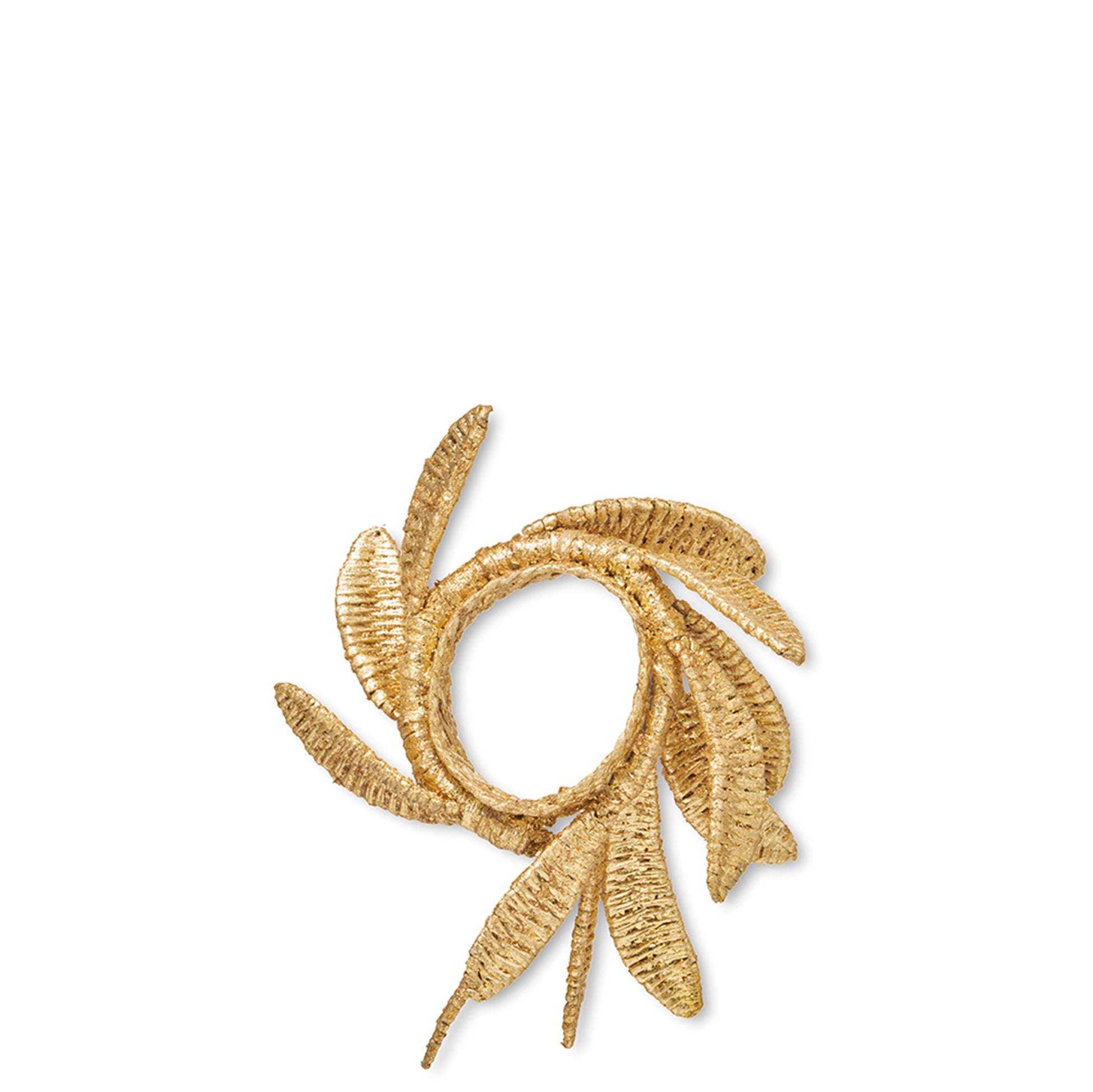 Handwoven Gold Straw Laurel Napkin Ring