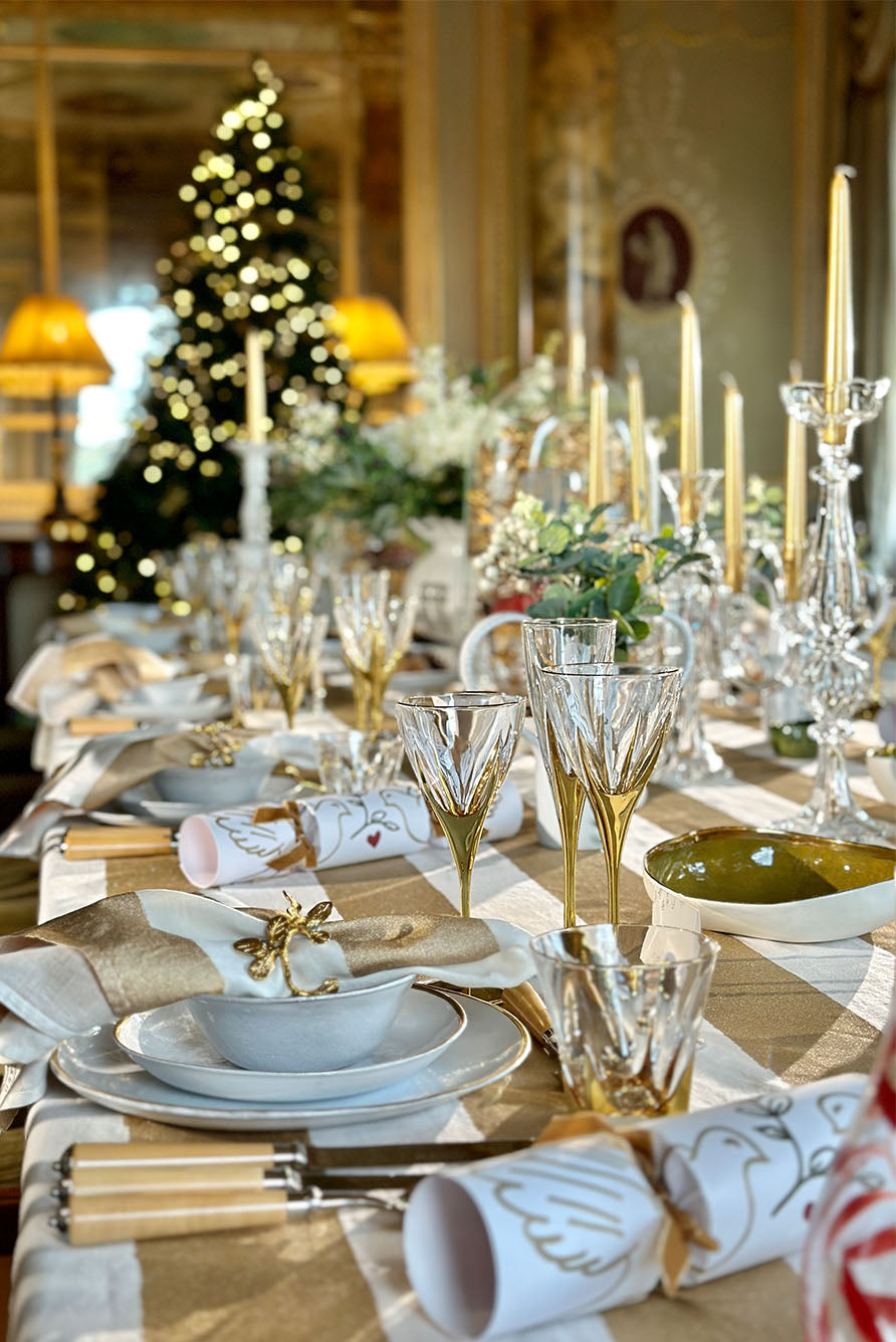 'Handmade Ceramic Pebble Bowl with Gold Glaze, 22cm