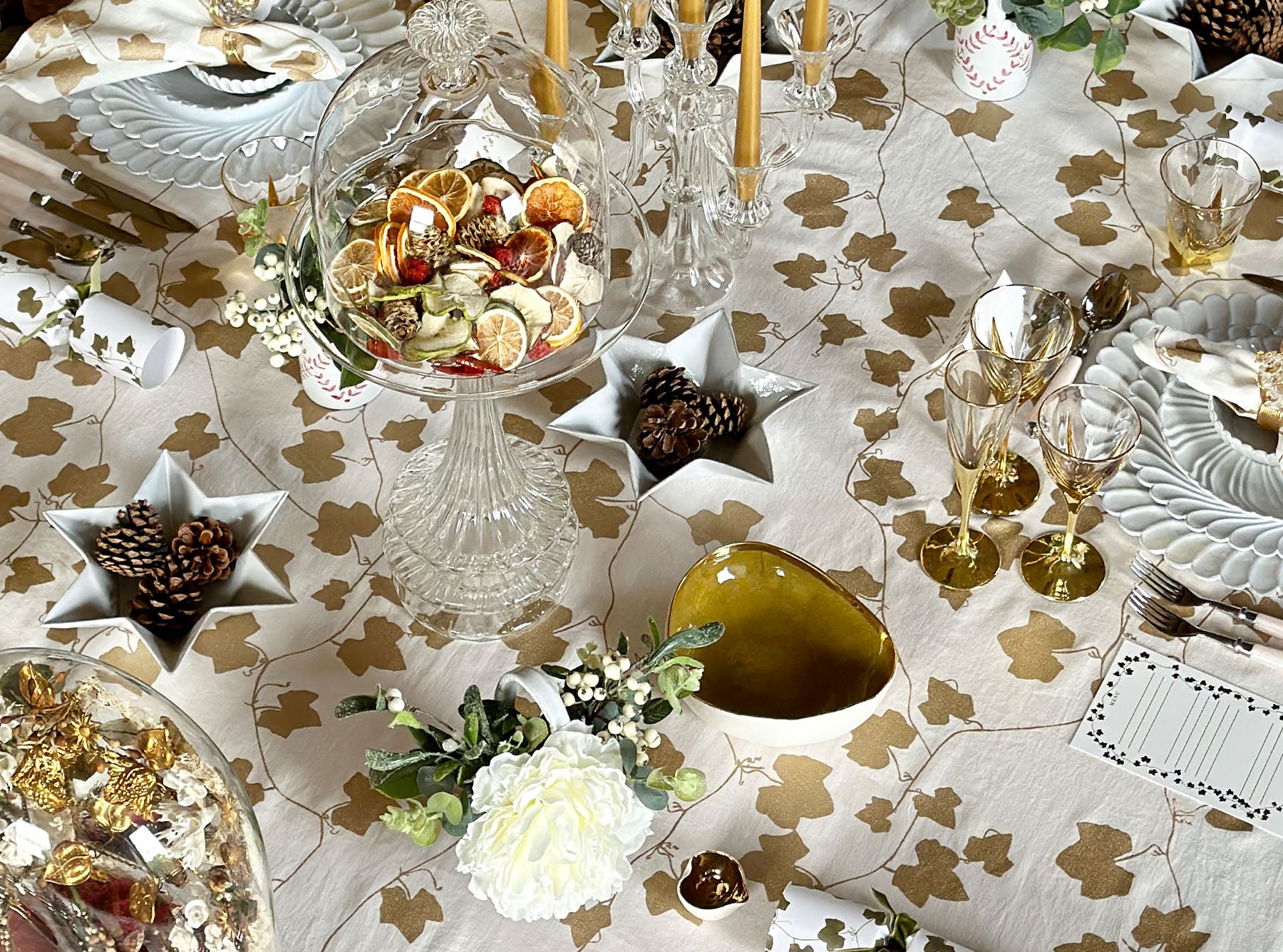 'Handmade Ceramic Pebble Bowl with Gold Glaze, 22cm