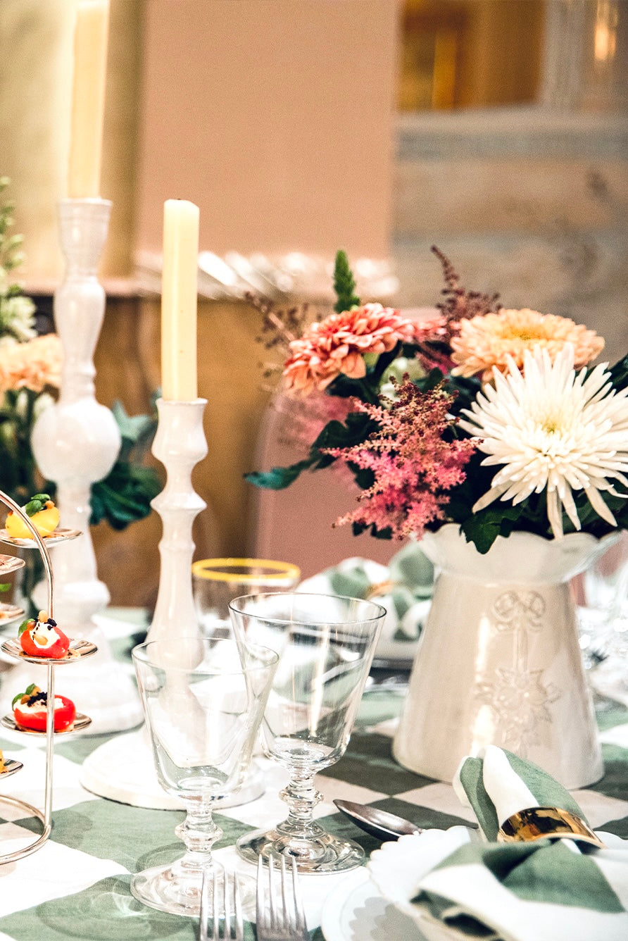 'Green Check' Summerill & Bishop x Claridge's Linen Tablecloth