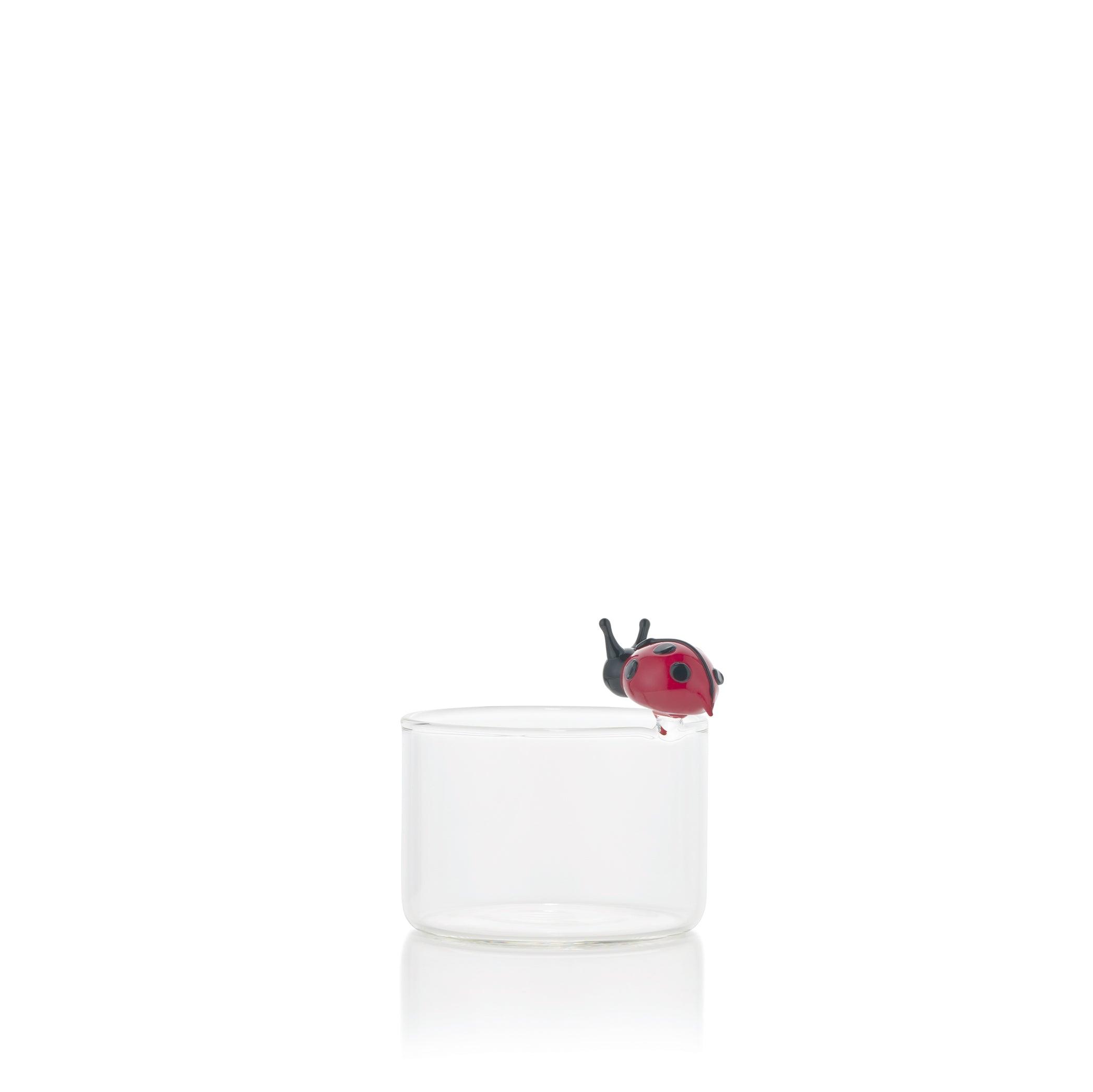Handblown Glass Red Ladybug Tea Light Holder, 13 x 11cm