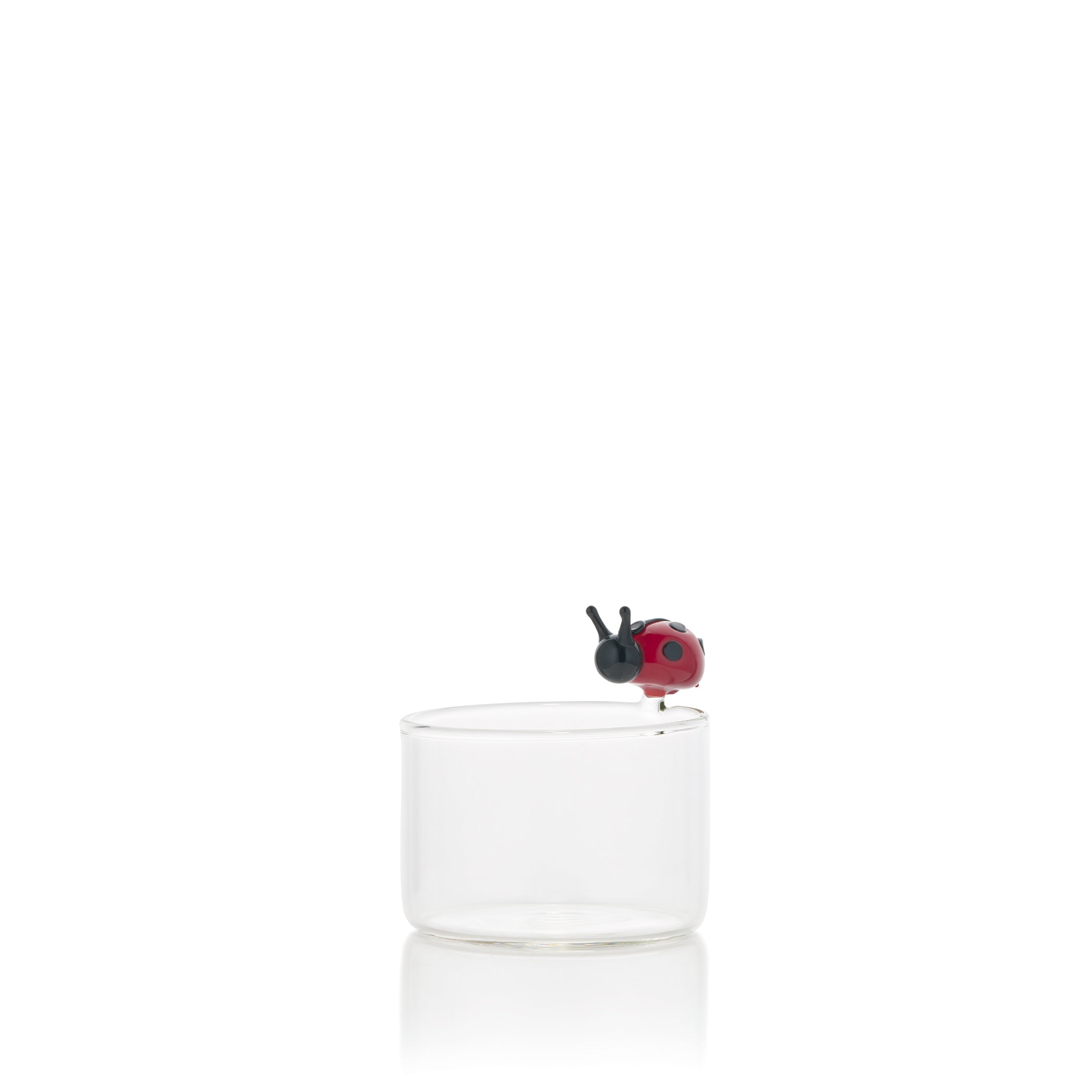 Handblown Glass Red Ladybug Tea Light Holder, 13 x 11cm