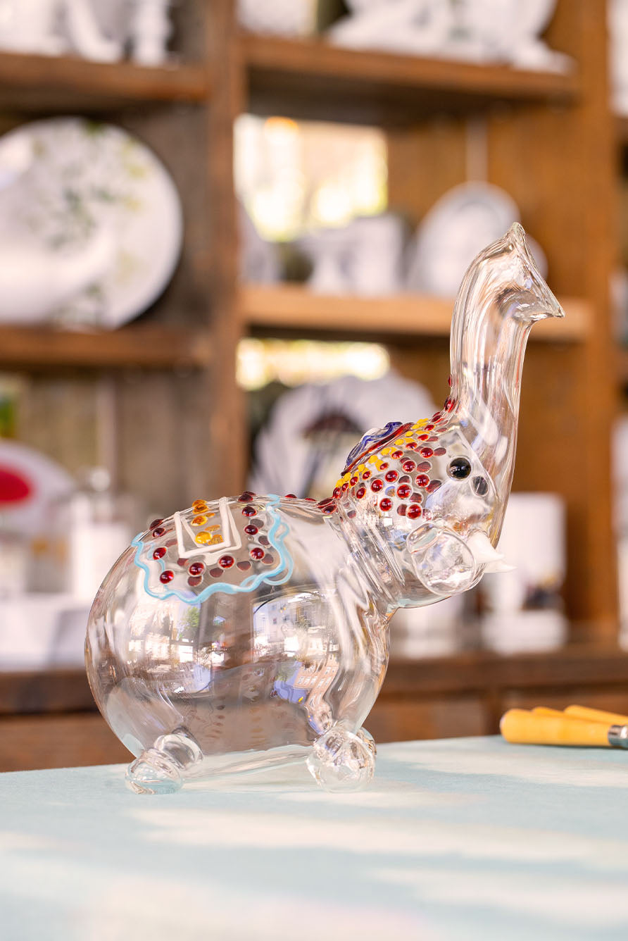 Handblown Glass Dumbo Decanter, 30cm