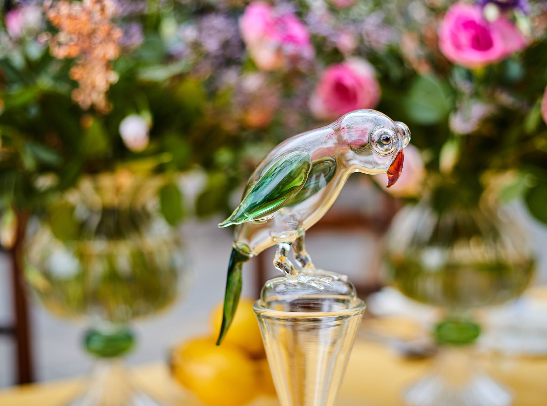 Handblown Glass Parrot Decanter, 33cm