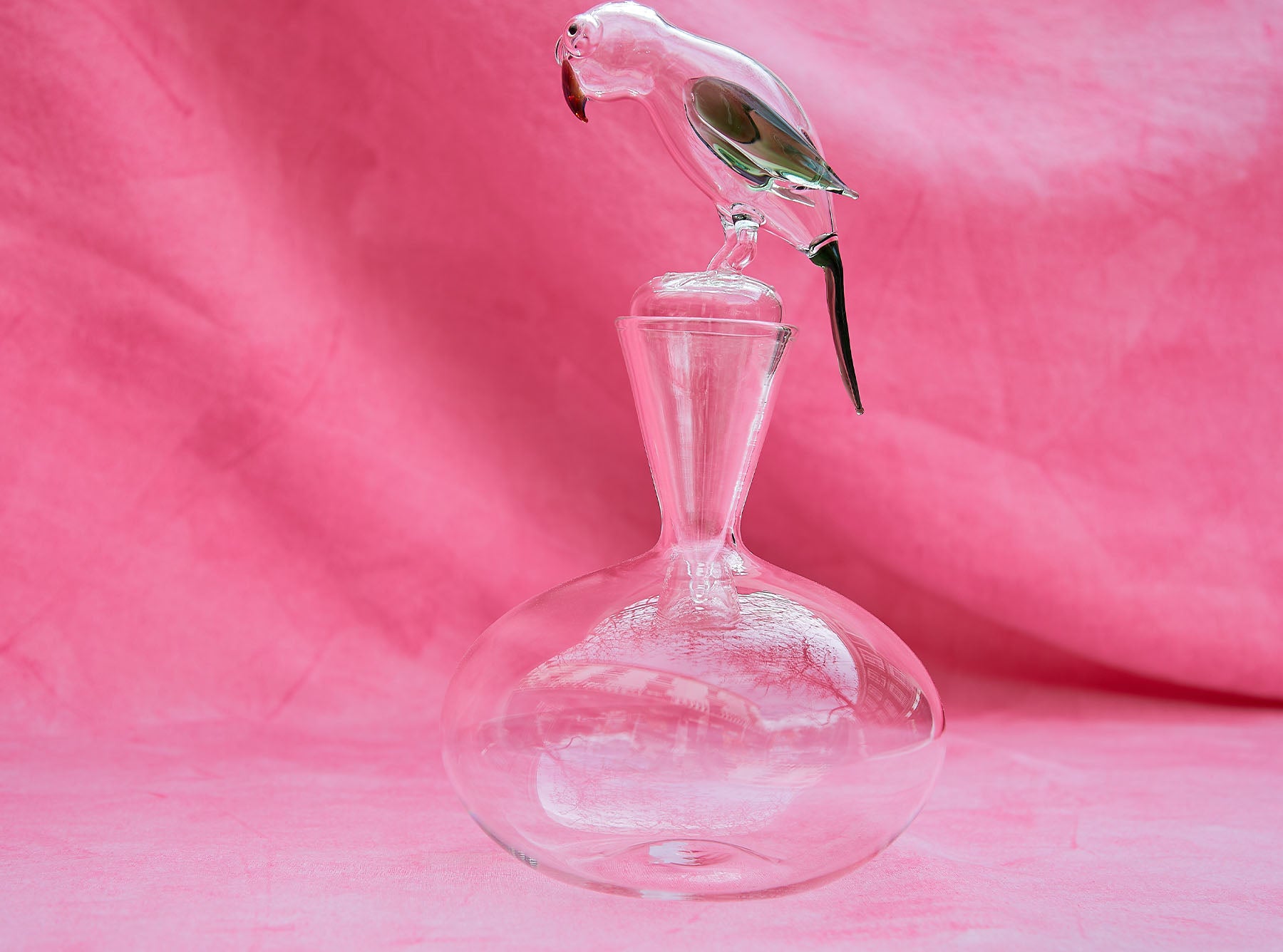 Handblown Glass Parrot Decanter, 33cm