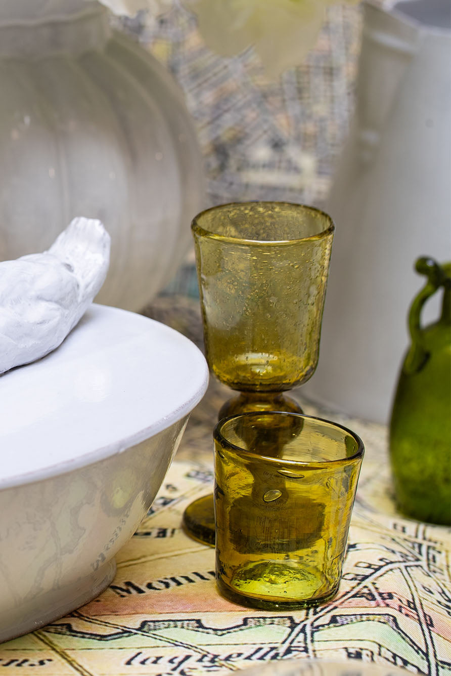Handblown Recycled Glass Votive in Honey Brown, 40ml