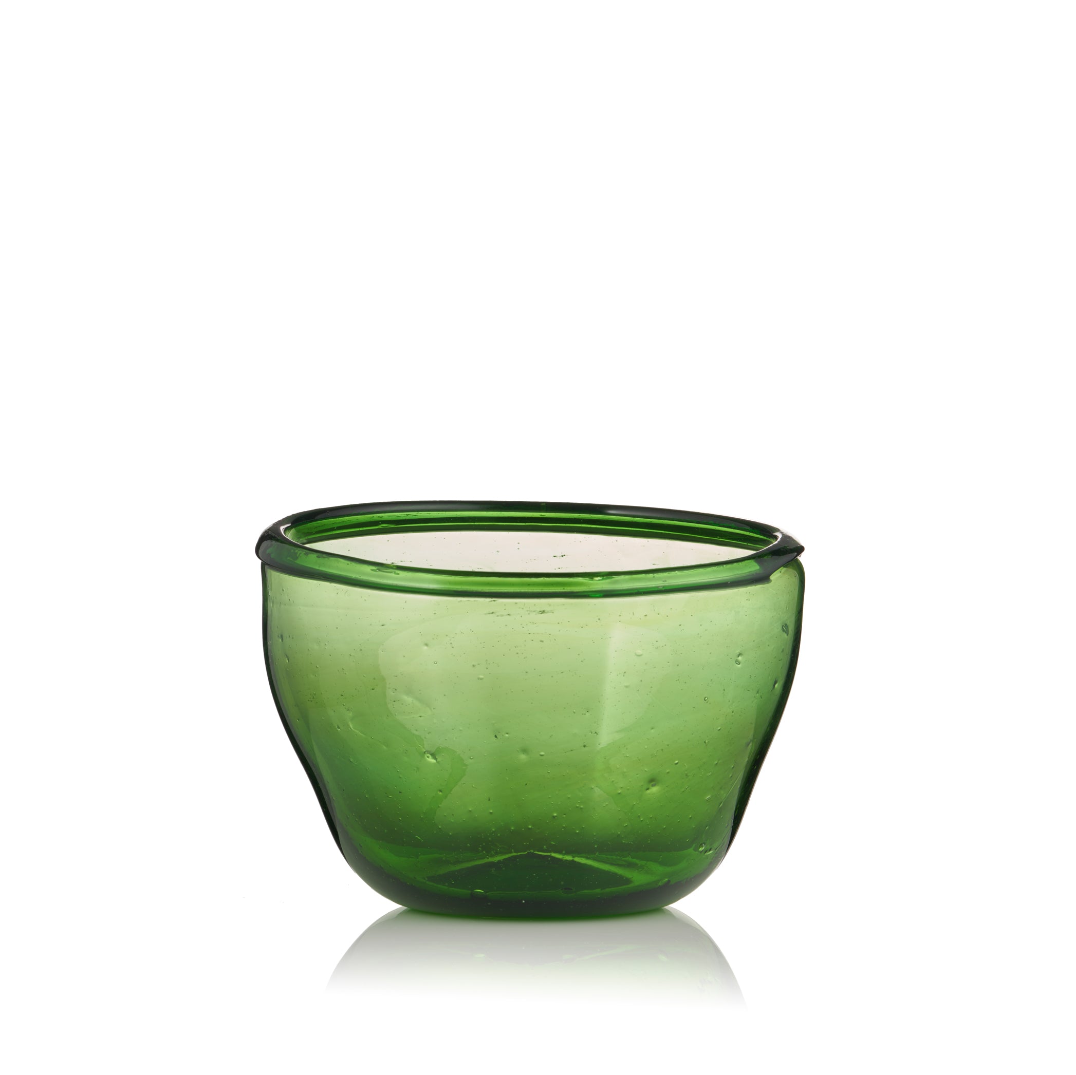 Handblown Serving Bowl In Olive Green, 17cm