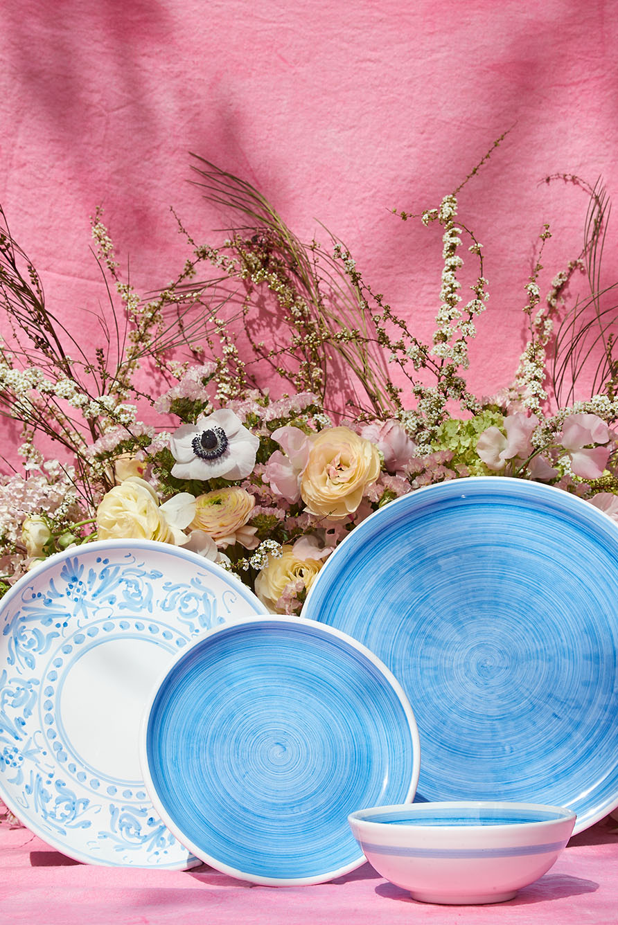 S&B 'Brushed' Ceramic Soup Bowl in Light Blue, 16cm