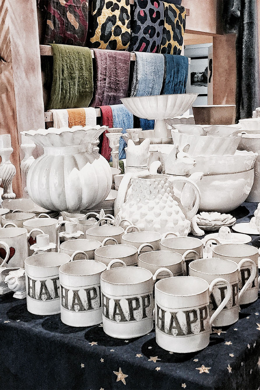 Happy Mug by Astier de Villatte, 10cm