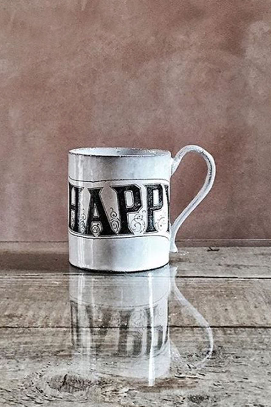 Happy Mug by Astier de Villatte, 10cm