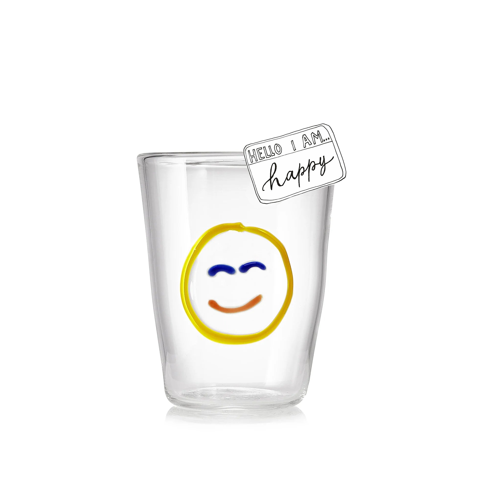 Handblown Glass 'Happy' Mood Tumbler