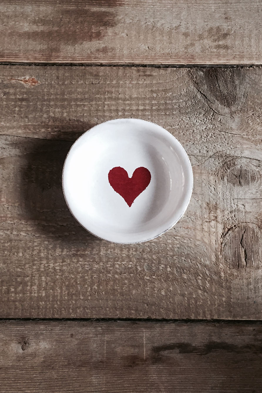 Heart Saucer by Astier de Villatte, 11.5cm