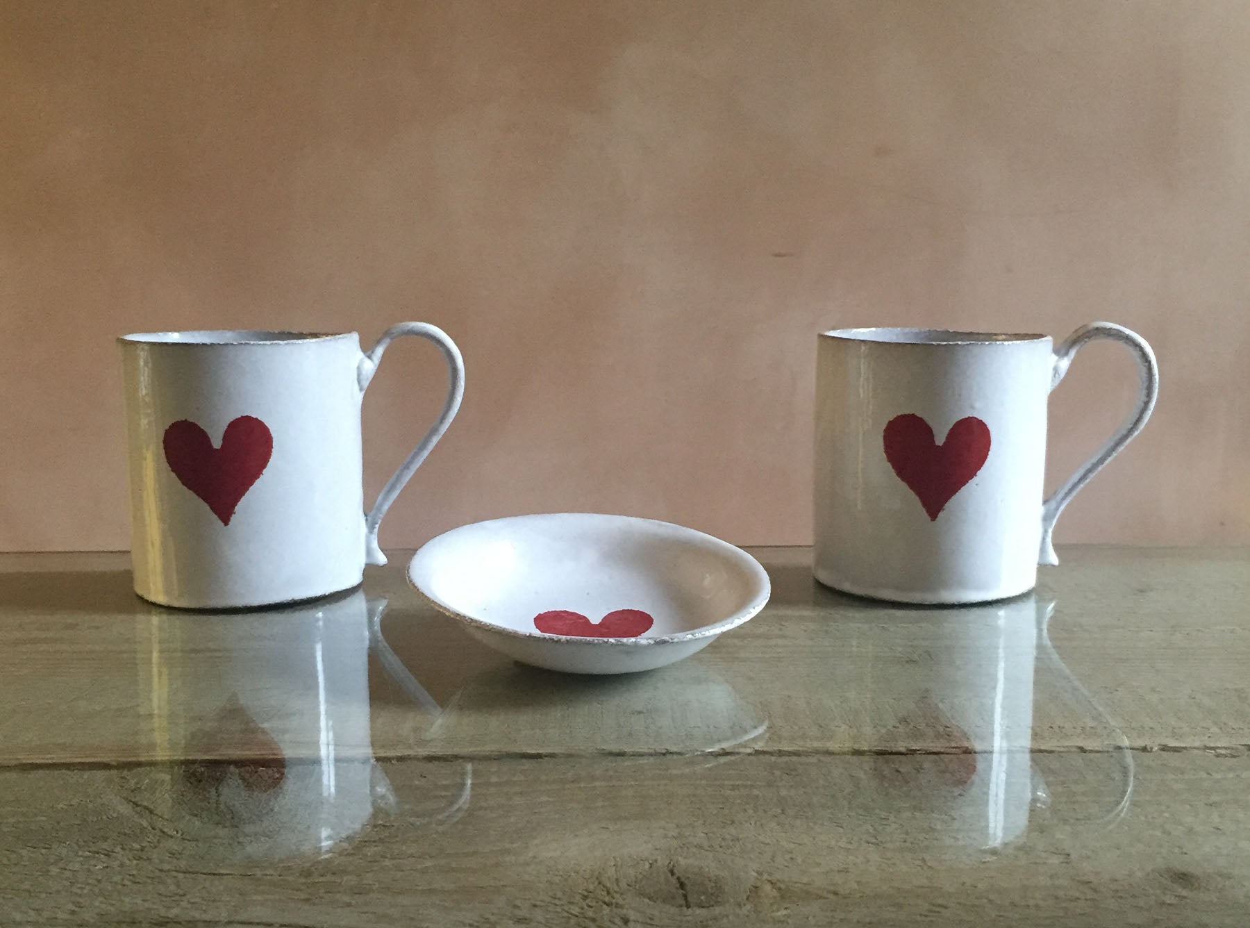 Heart Saucer by Astier de Villatte, 11.5cm
