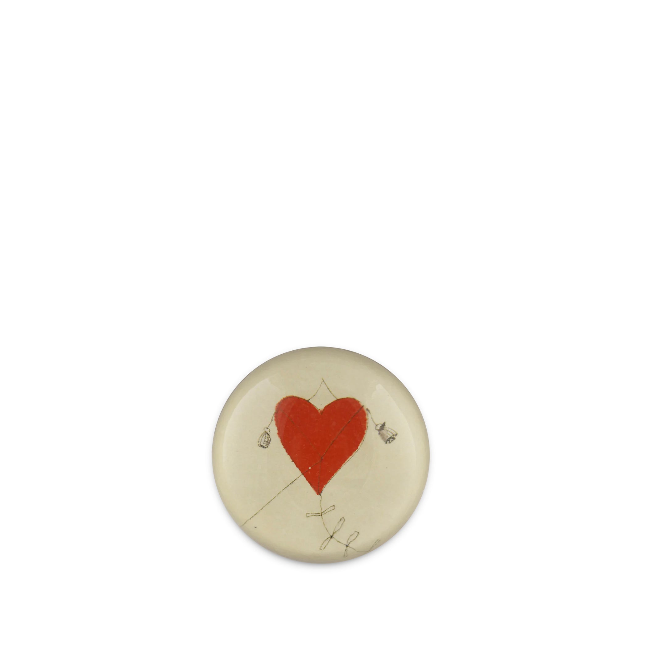 John Derian 'Red Heart Kite' Paperweight, 9cm
