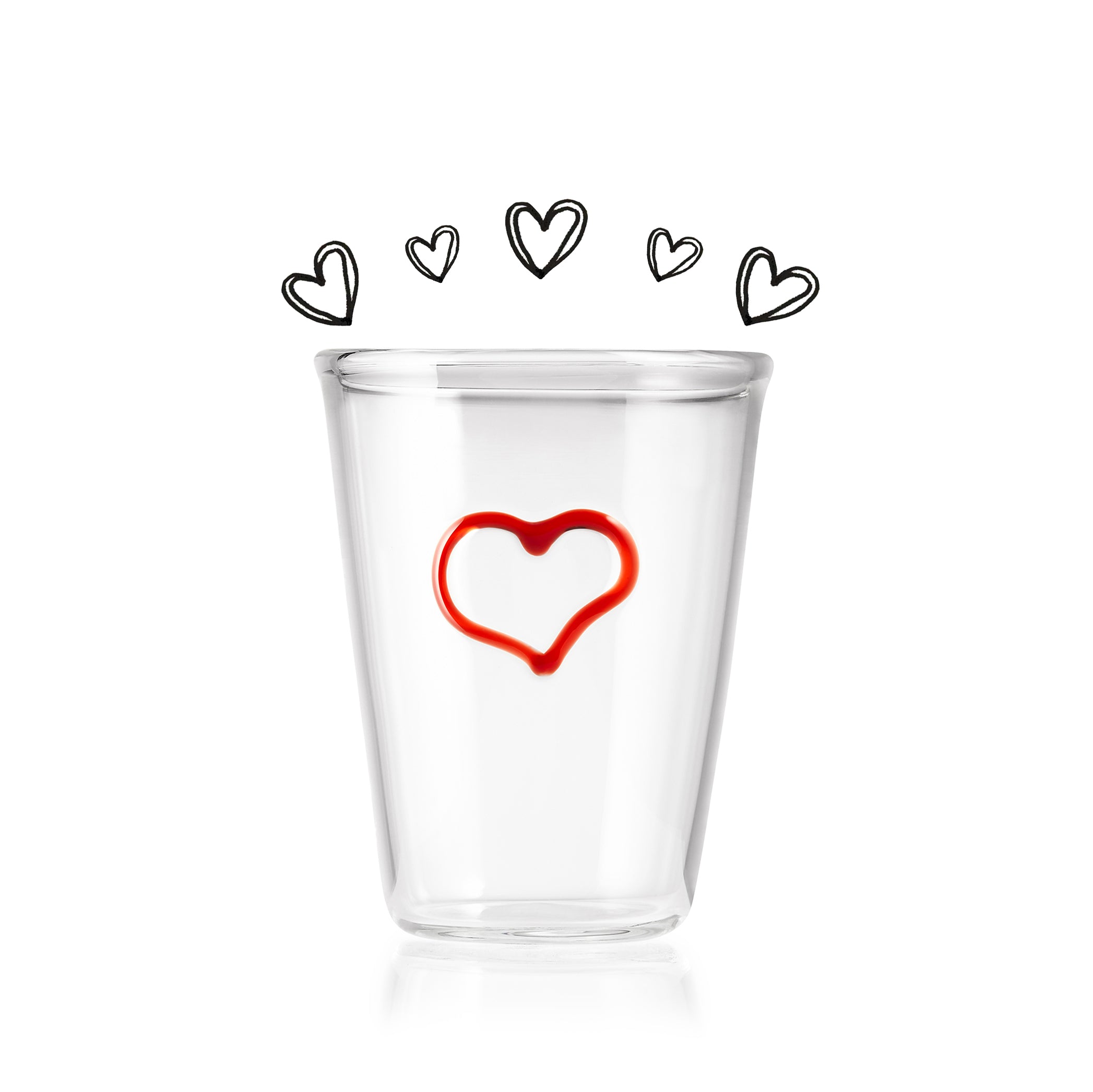 Handblown Glass Heart Tumbler